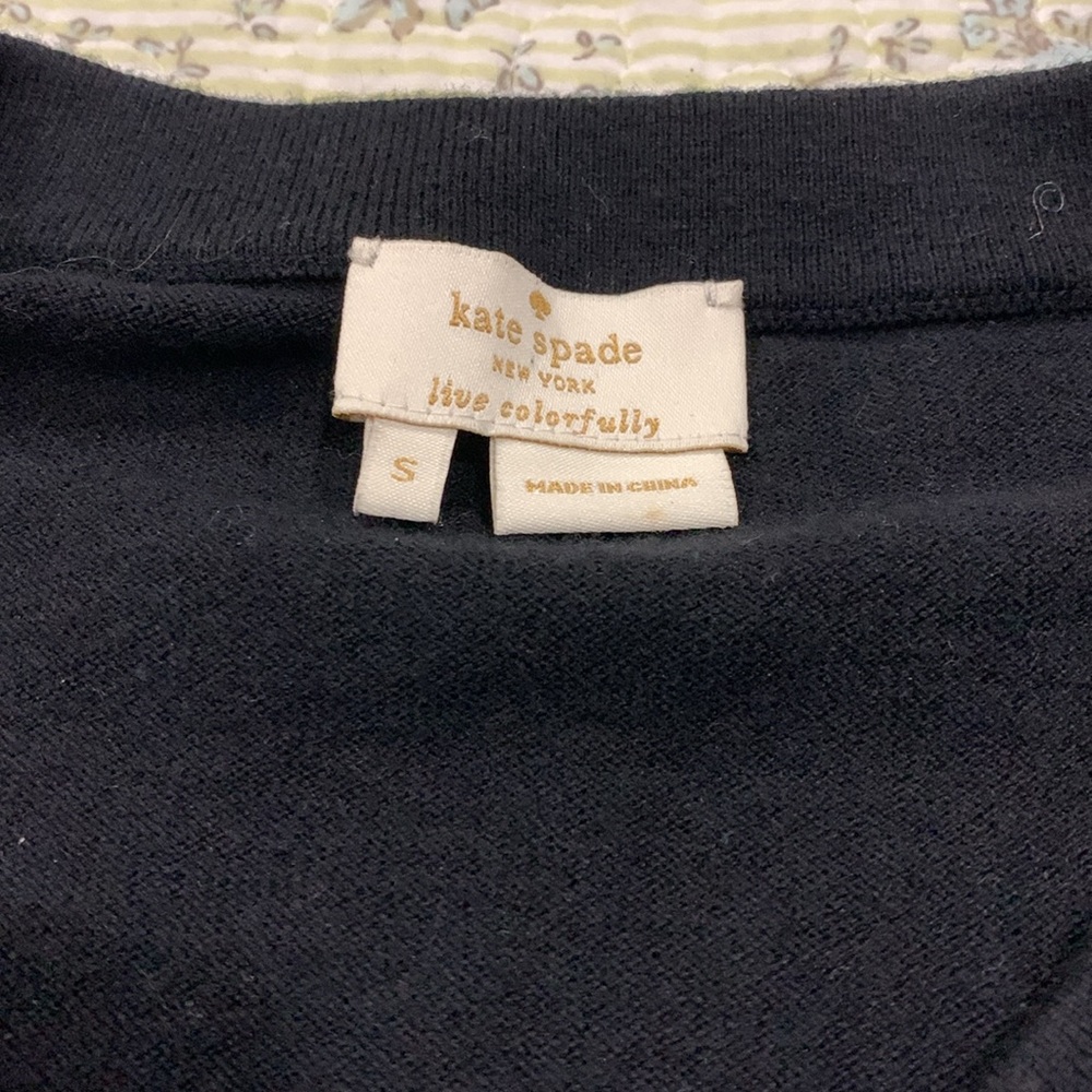 Kate Spade Sweater Size Small Like NEW Button Down Front Bow design Sleeve Cuffs - Picture 2 of 7